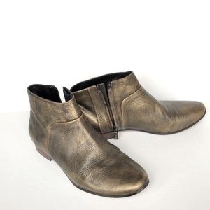 Cole Haan burnished gold ankle boot, size 8.5.